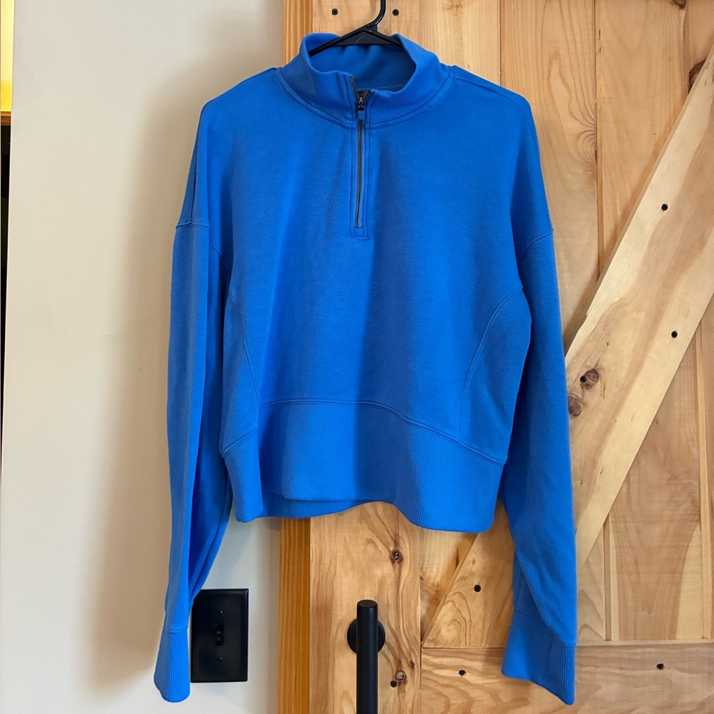 Danskin Blue Crop Quarter Zip